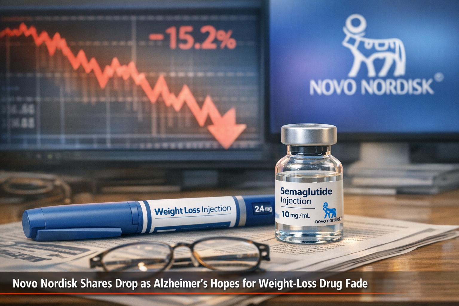 Novo Nordisk shares drop as Alzheimer’s hopes for weight-loss drug fade